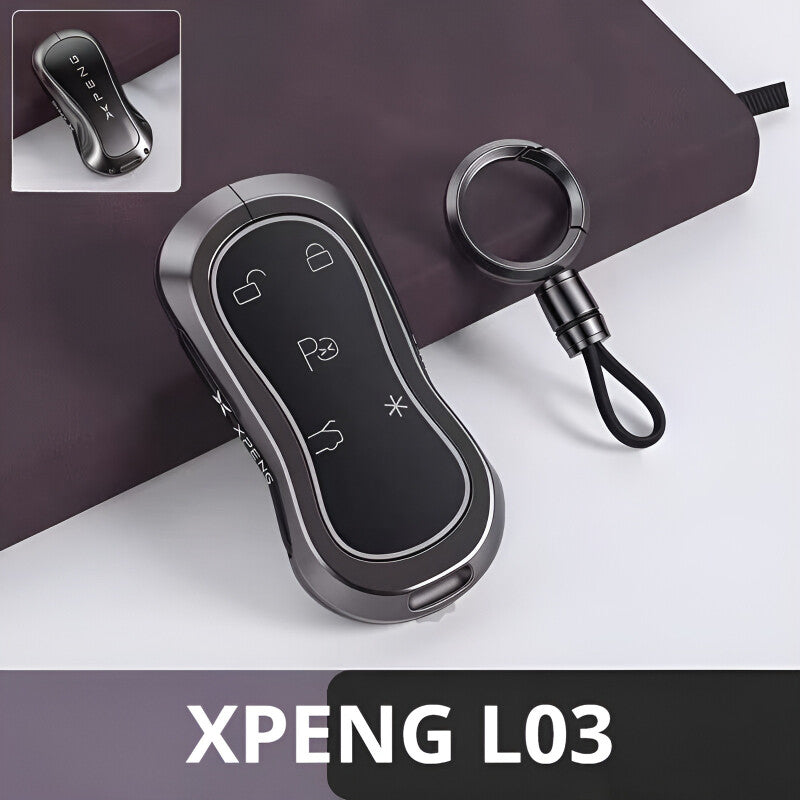 Zinc Alloy  Car Key Cover for XPENG L03 Round Buckle Gun Color