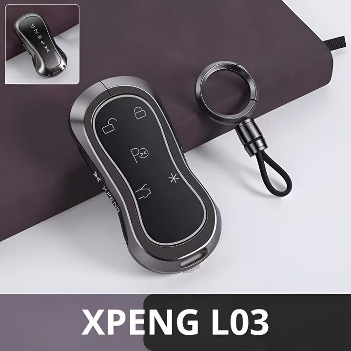 Zinc Alloy  Car Key Cover for XPENG L03 Round Buckle Gun Color