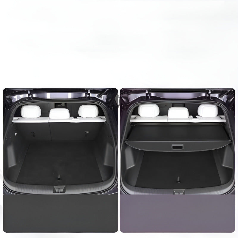 Trunk Privacy Curtain for XPENG L03 Before and After Installation Comparison