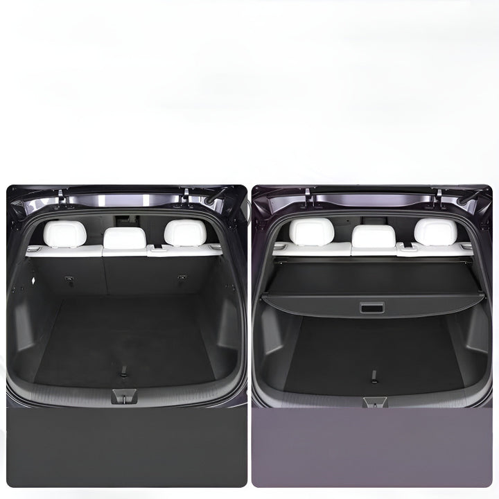 Trunk Privacy Curtain for XPENG L03 Before and After Installation Comparison