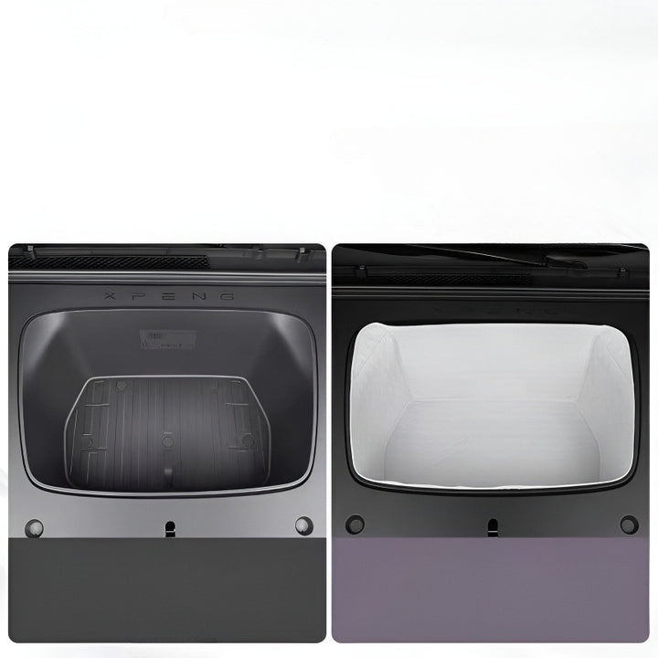 XPENG L03 Front Trunk Cushion Before and After Installation Comparison