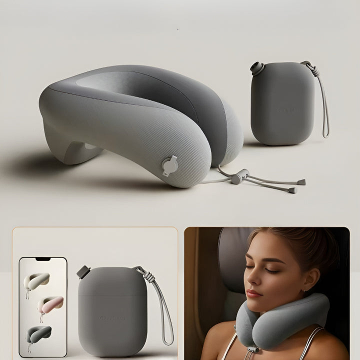 Inflatable U-Shaped Pillow Moonlight Gray