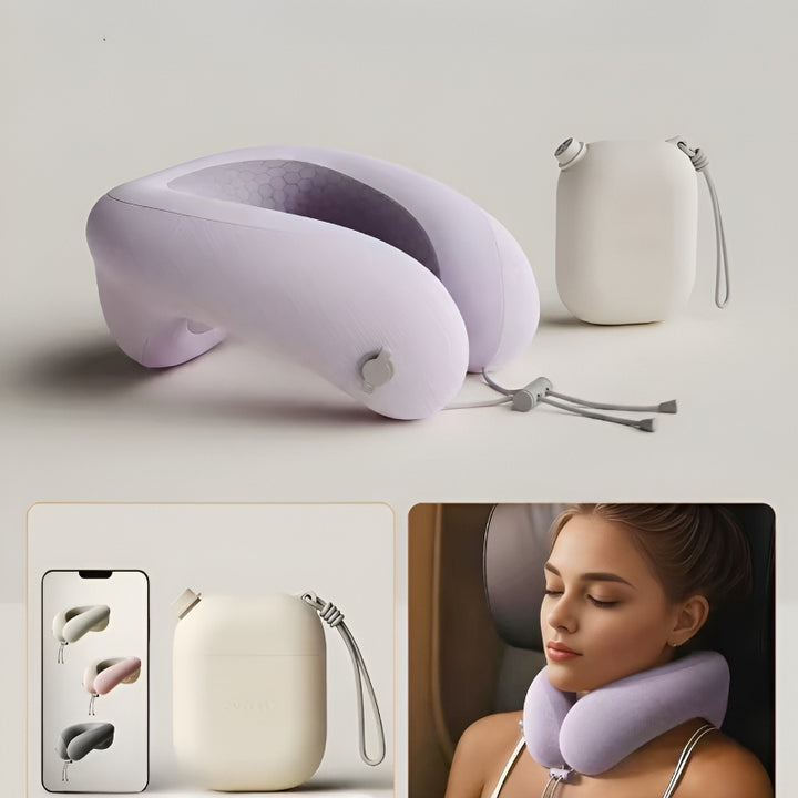 Inflatable U-Shaped Pillow Light Purple