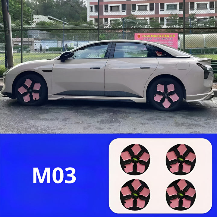 XPENG M03 Full Wrap Hubcaps Cherry Blossom Pink 2