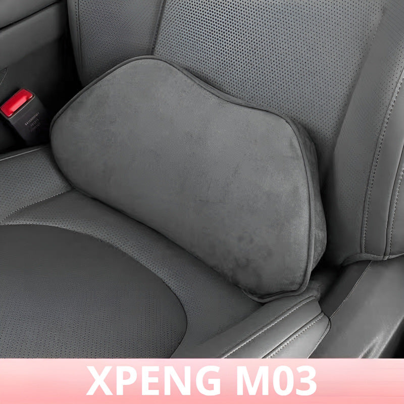 Suede Neck Pillow for XPENG MONA M03  | Lumbar Support & Fatigue Relief Lumbar support