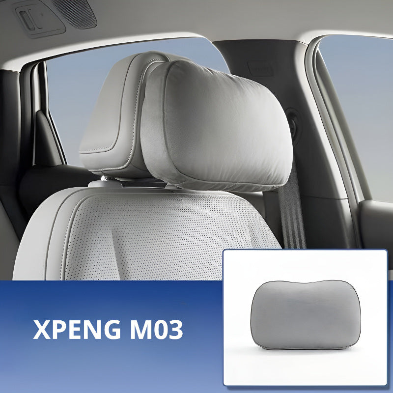 Suede Neck Pillow for XPENG MONA M03  | Lumbar Support & Fatigue Relief Headrest