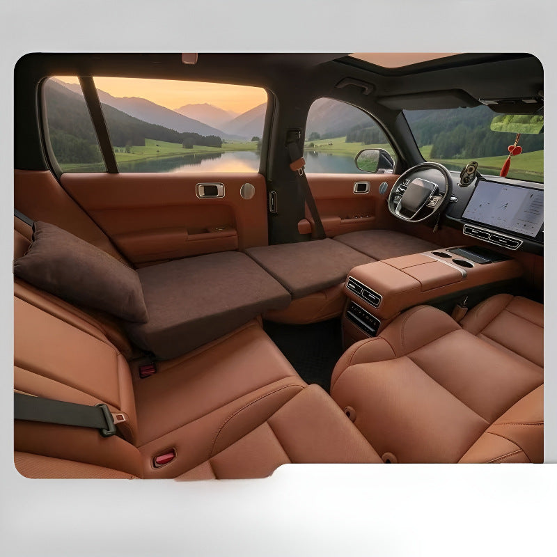 Foldable Car Mattress for XPENG L03 Coffee-brown