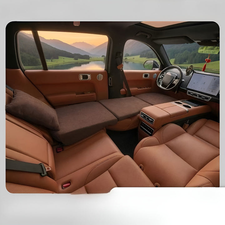 Foldable Car Mattress for XPENG L03 Coffee-brown