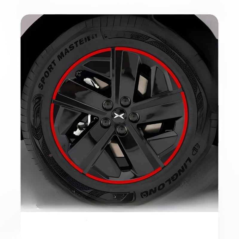 XPENG L03 18-inch Hubcap Blackout Sticker Set Red  Ring