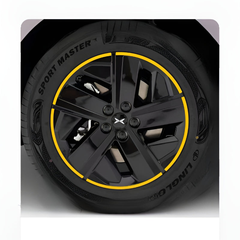 XPENG L03 18-inch Hubcap Blackout Sticker Set Yellow Ring