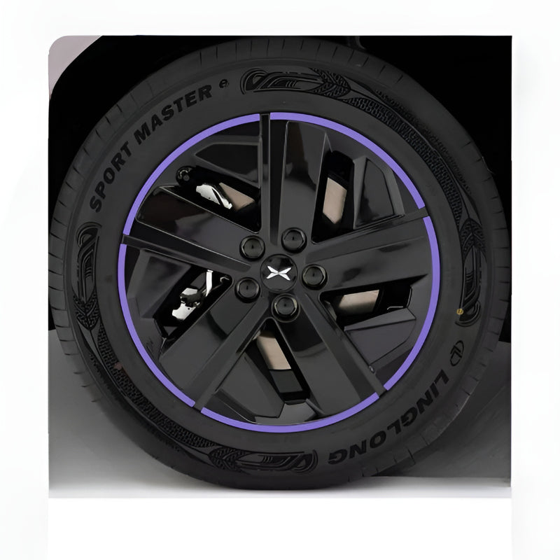 XPENG L03 18-inch Hubcap Blackout Sticker Set Purple Ring