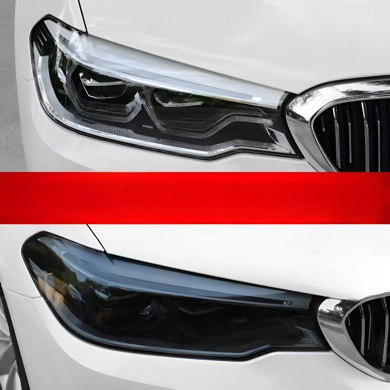 TPU Headlight Clear Protective Film 11.81 × 78.74 inches Before and After Installation Comparison