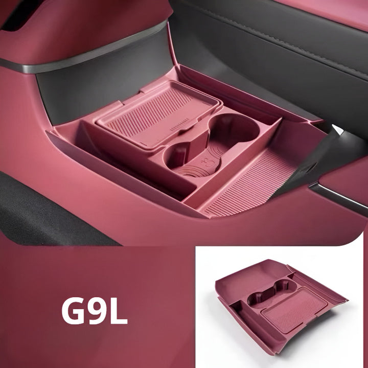 XPENG G9L Lower Console Organizer Tray Bordeaux Red