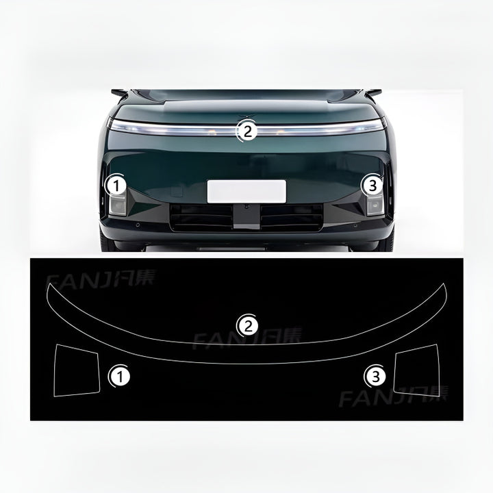 XPENG G9L Headlight Clear TPU Protective Film