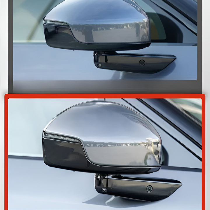 XPENG G9L Rearview Mirror Impact Protector Before and After Installation Comparison