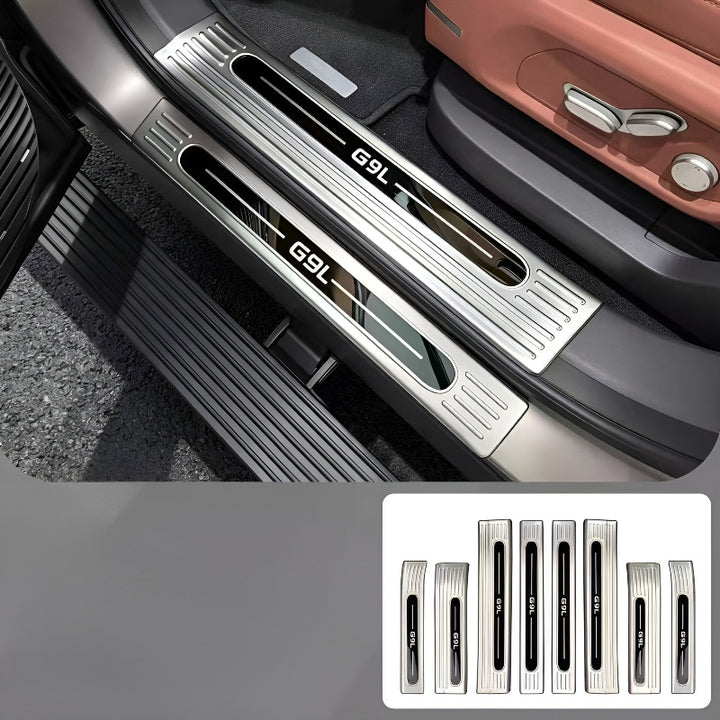 XPENG G9L Door Sill and Trunk Protection Strips  8 Pieces Silver-Titanium