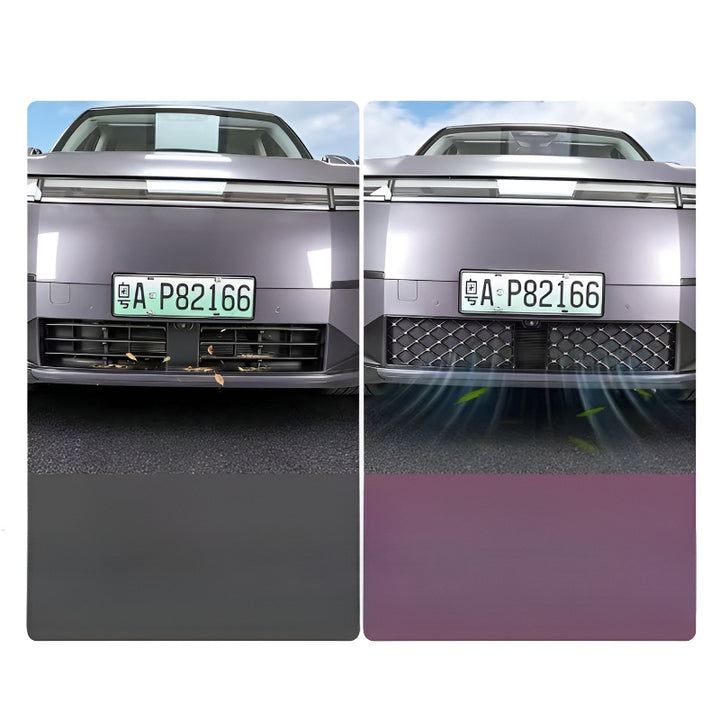 Grille Guard Net for XPENG G9L Before and After Installation Comparison