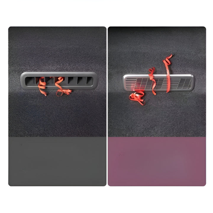 Backseat Air Vent Covers for XPENG G9L Before and After Installation Comparison