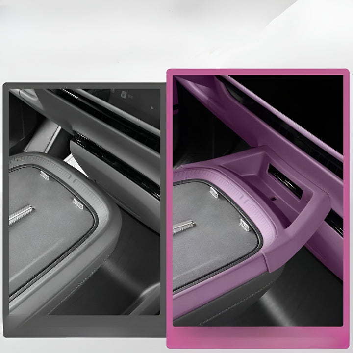 XPENG G9L Center Console Expansion Storage Before and After Installation Comparison